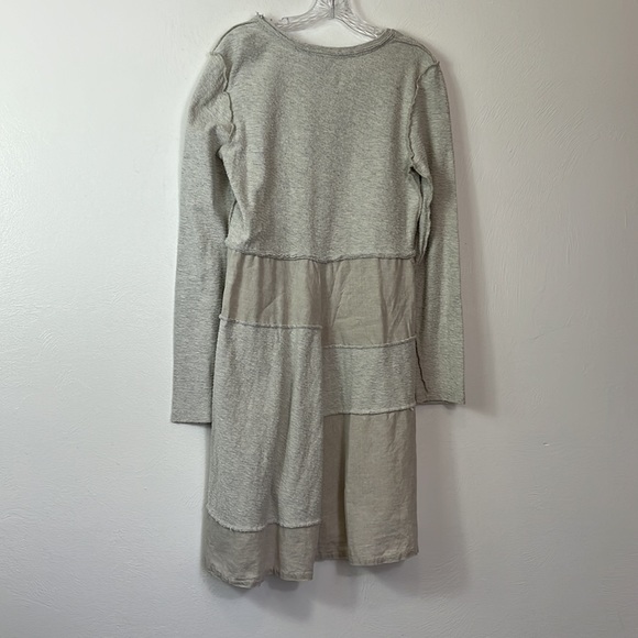Anthropologie Maeve Dress Patchwork Linen Blend Raw Edges Nubby Women M - Picture 9 of 10